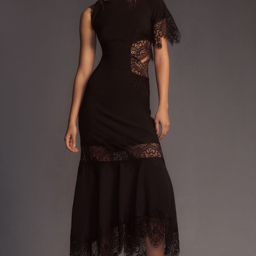 Hutch One Shoulder Black Lace Dress